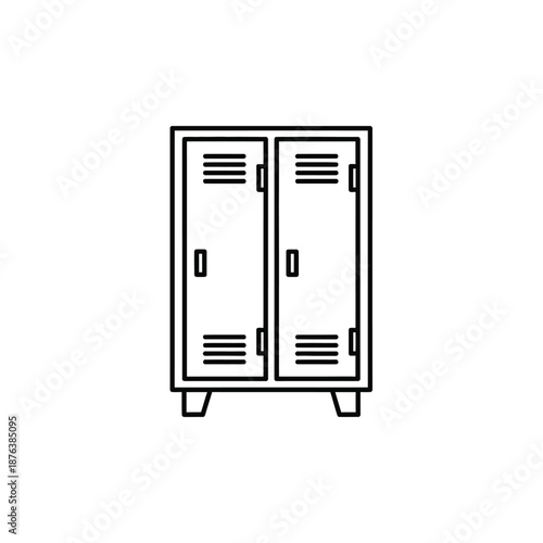 Minimalist Black Metal Locker Door with Ventilation Grills for Storage Spaces