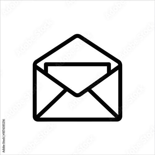 Minimalist Envelope Icon for Email Communication and Messaging Apps
