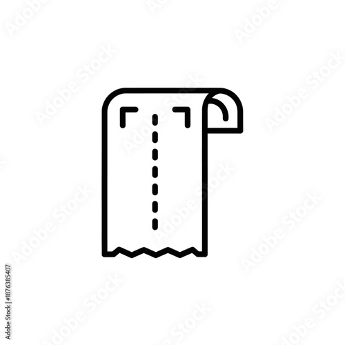 Minimalist Illustration of a Rolled Curtain with a Window Shade Design