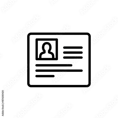 Minimalist ID Card Illustration for Identity Verification and Profile Management