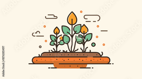 Isolated Icon of Soil Contamination Pollution Hazard