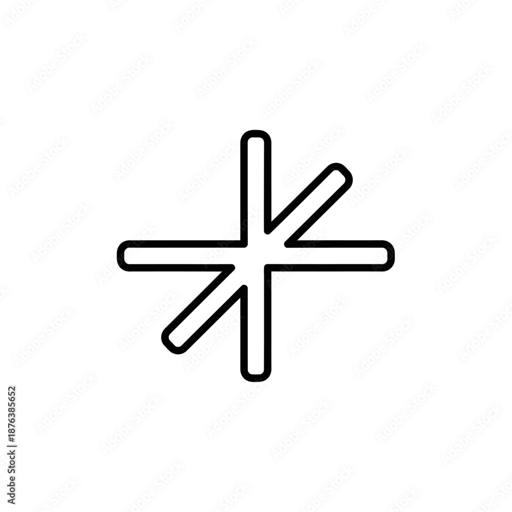 Obraz premium Minimalist Line Art Illustration of an Asterisk Symbol for Modern Design Elements