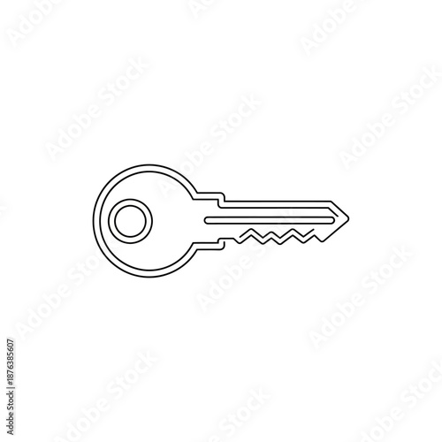 Minimalist Key Line Icon for Security and Access Illustrations