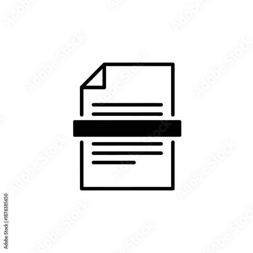 Minimalist Line Art Document Icon for Digital File Representation