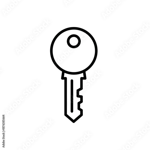 Minimalist Line Art Icon of a Key for Security and Access Representation