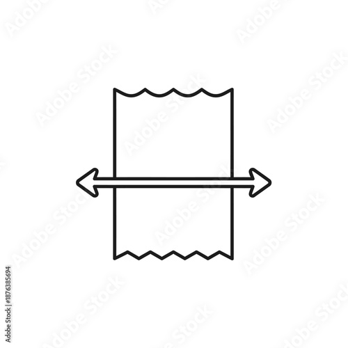 Minimalist Line Art Icon of a Packet with a Horizontal Arrow for Label Space