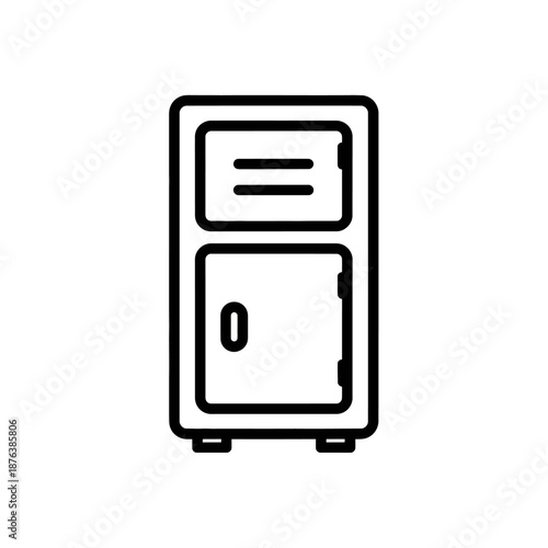 Minimalist Line Art Refrigerator Illustration for Kitchen Design and Appliances