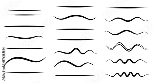 collection of various black wavy lines and curves in different styles silhouette high quality professional detailed
