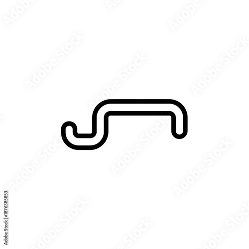 Minimalist Line Drawing of a Corkscrew for Wine Bottle Opening