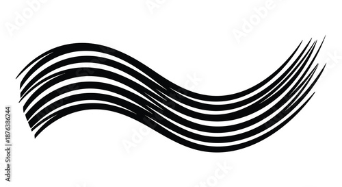 a black wavy line art design with smooth curves silhouette high quality professional detailed modern elegant