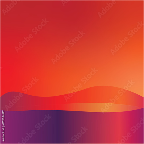 Abstract Sunset LAndsacape with warm gradient colors