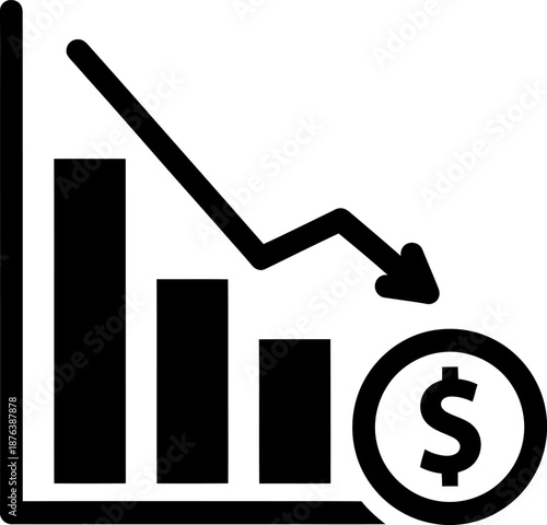Financial decline and economic downturn Vector
