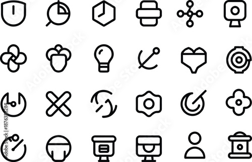 Universal user interface line icons set and modern minimalist symbols for creative web design and mobile application projects.