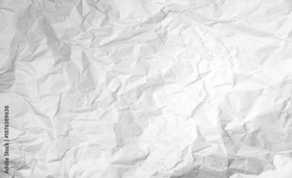 Fototapeta premium Weisses zerknittertes Papier als Hintergrund Textur