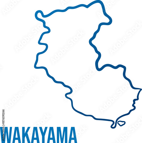 Photography Wakayama prefecture simplified smooth border vector map
