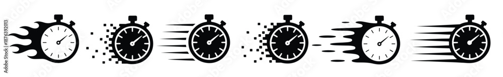 Obraz premium Stopwatch motion blur and pixelation effects timer