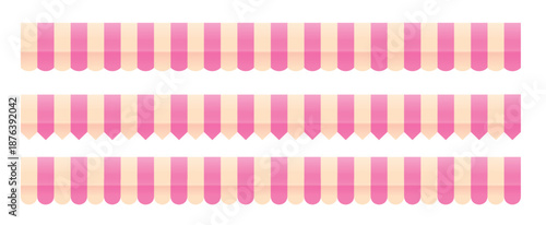 striped shop tent design set store window awning pattern