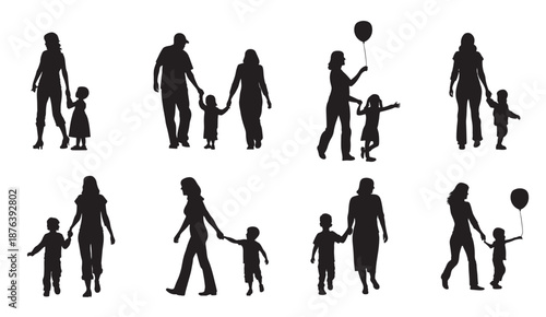 silhouette of mother and child illustration for mothers day