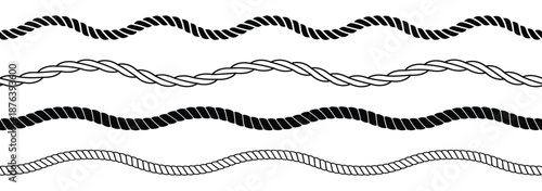 wave rope set repeating hemp cord line collection waving