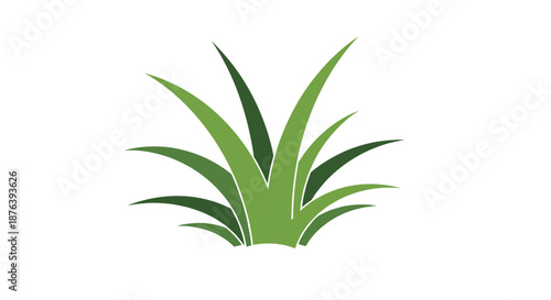 Vibrant, stylized clump of green grass with multiple blades in various shades, providing a fresh, natural symbol on a clean white background.
