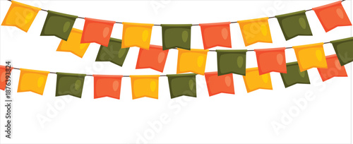 thanksgiving bunting orange green and yellow flag garland