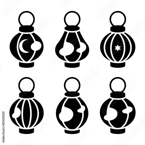 Lanterns' Celestial Charm:  An arrangement of exquisitely designed lanterns, each adorned with celestial symbols, evokes the serene beauty of the night, creating a mesmerizing visual display.