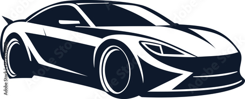 Modern Sports Car Silhouette Vector Illustration.eps