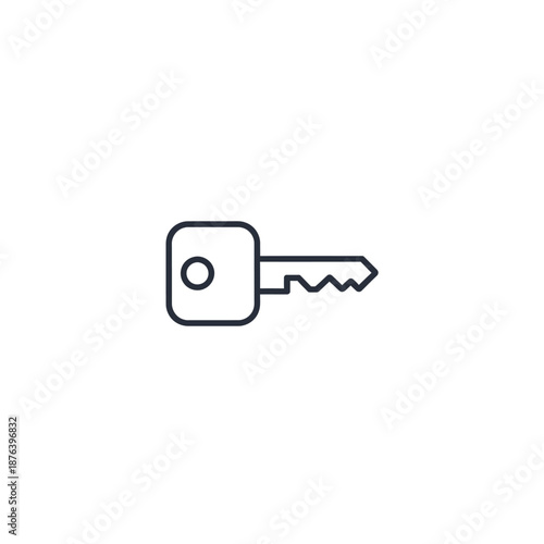 Minimalist Line Drawing of a Single Key for Security and Access Themes