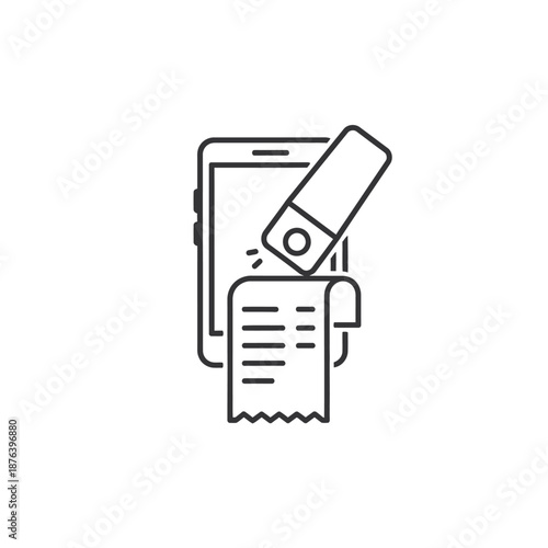 Mobile Payment and Receipt Scan Icon for Digital Transactions