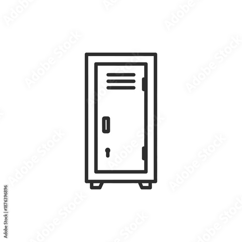 Minimalist Line Drawing of a Storage Locker for Abstract Conceptual Design