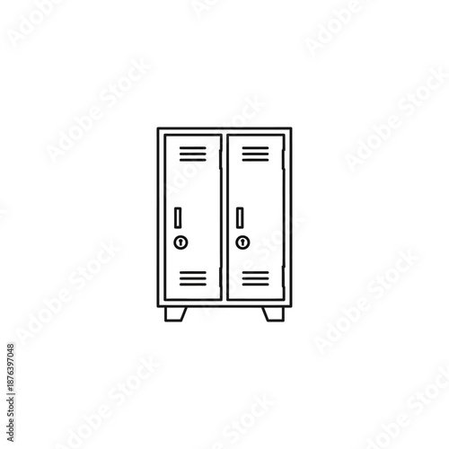 Minimalist Line Drawing of School Lockers for Educational or Facility Decor