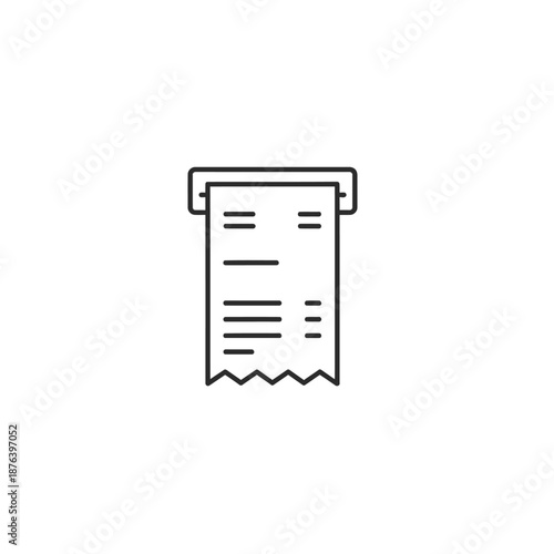 Minimalist Line Drawing of Receipt or Ticket for Business or Marketing Visuals