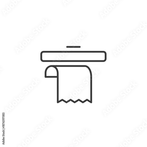 Minimalist Line Drawing of Toilet Paper Roll with Holder for Bathroom Decor