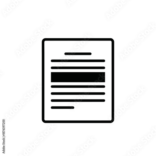 Modern Document or Report Icon for Digital Content and Communication
