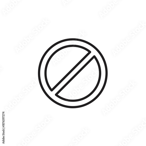 Minimalistic No Entry Sign Icon for Traffic and Road Safety Visuals