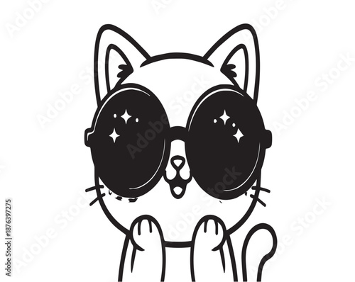 Cool cats wearing trendy sunglasses and streetwear