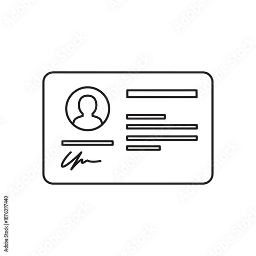 Modern Identity Card with Personal Data and Signature for Professional Use