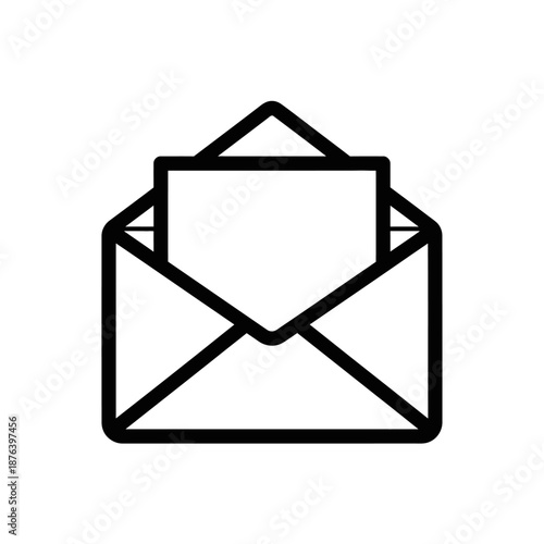 Open Envelope with Document Inside for Business and Communication Concepts