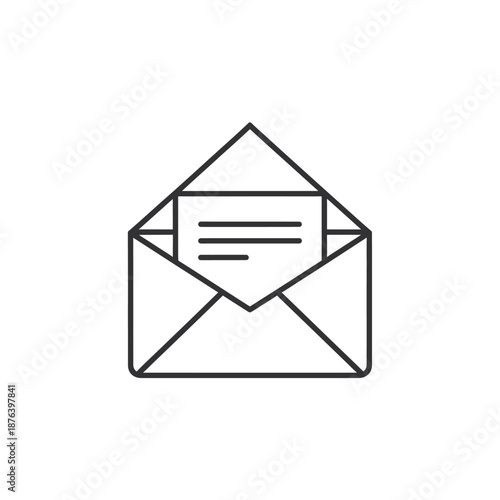 Open Envelope with Letter Inside for Business Correspondence or Communication