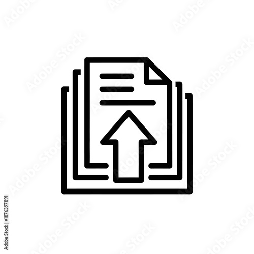 Professional Document Upload Icon for Digital Filing and Data Management