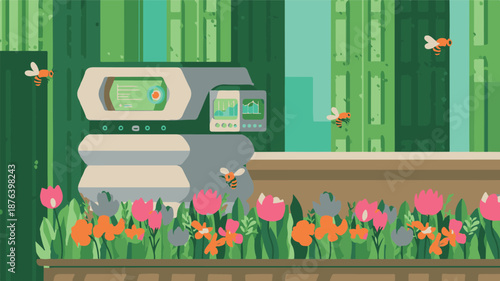 Urban Beekeeping on Sustainable Green Rooftop in Smart City.