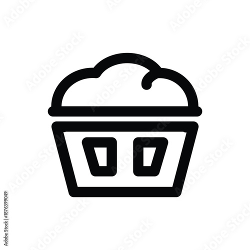 Basket or bucket for cleaning service icon set
