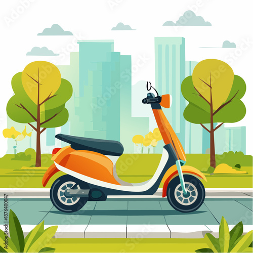 retro scooter on the street