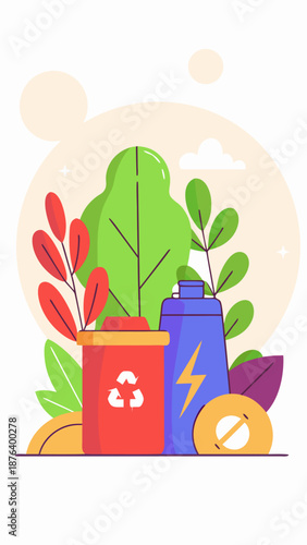 Eco-Friendly Green Concept with Leaves