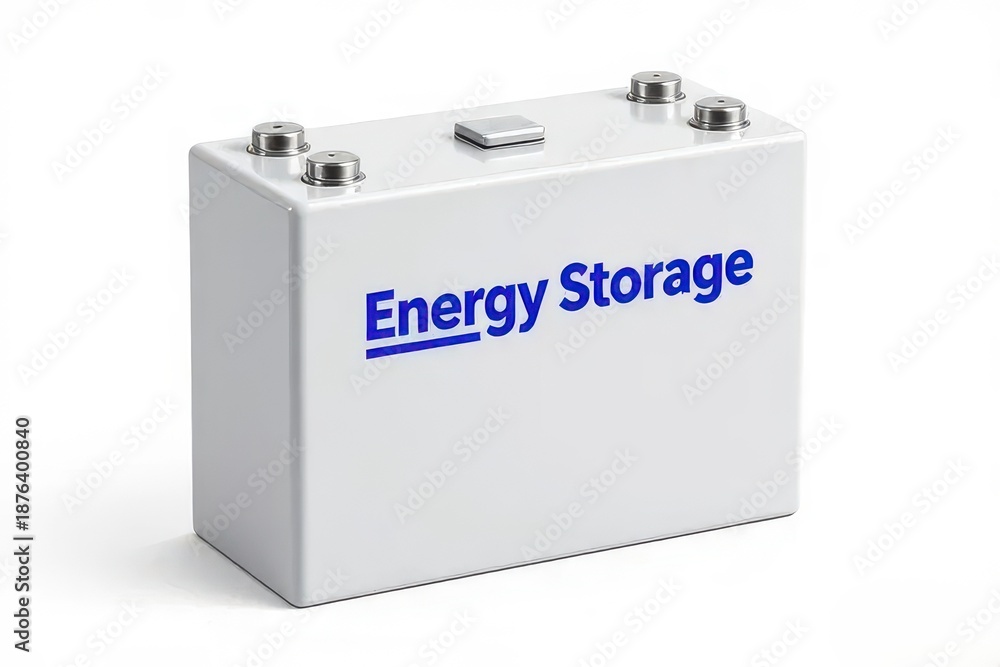 Fototapeta premium energy storage battery, renewable power element, isolated on white background 