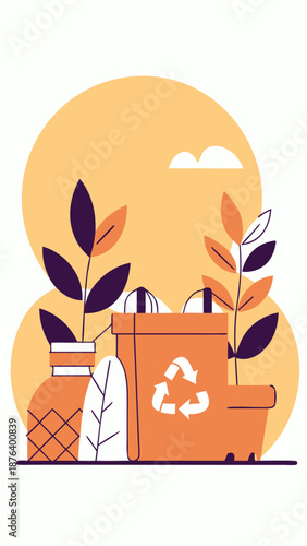 Eco-Friendly Green Concept with Leaves