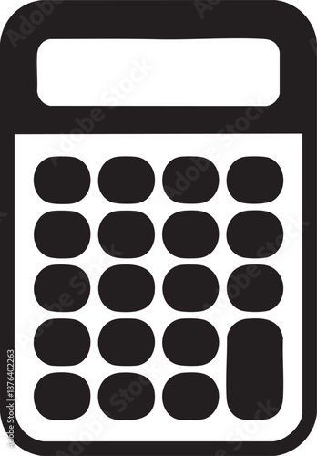 Calculator icon silhouette for financial accounting and mathematical calculation tools isolated