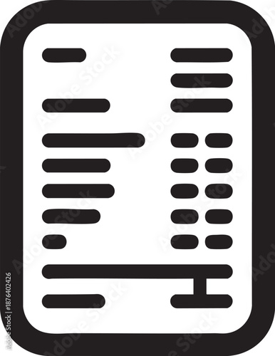 Receipt icon vector illustration showing billing statement and transaction summary details list