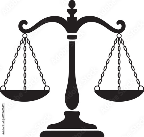 Scales of justice icon symbol illustration legal decision balancing equality measurement equipment