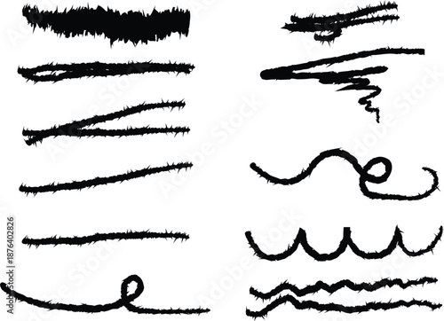 Hand-Drawn Charcoal Pencil Stroke Brushes and Gritty Scribble Vector Set